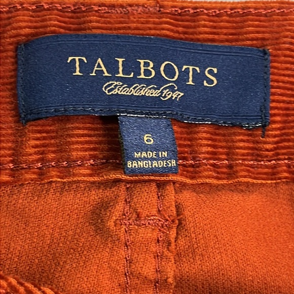 Talbots Rust Corduroy Signature Straight Leg Pants - Picture 2 of 7